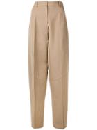 Victoria Beckham High Waisted Paneled Trousers - Neutrals