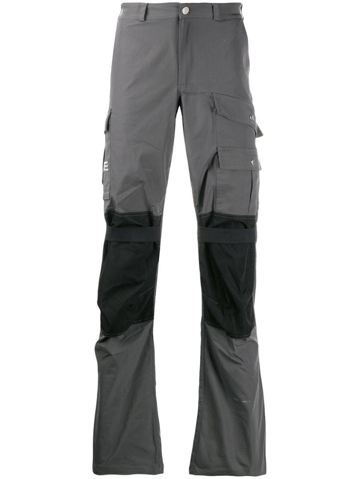Heliot Emil Colour Block Cargo Pants - Grey