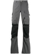 Heliot Emil Colour Block Cargo Pants - Grey