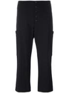 Dondup Drop-crotch Flared Cropped Trousers, Women's, Size: 44, Black, Polyamide/viscose/spandex/elastane