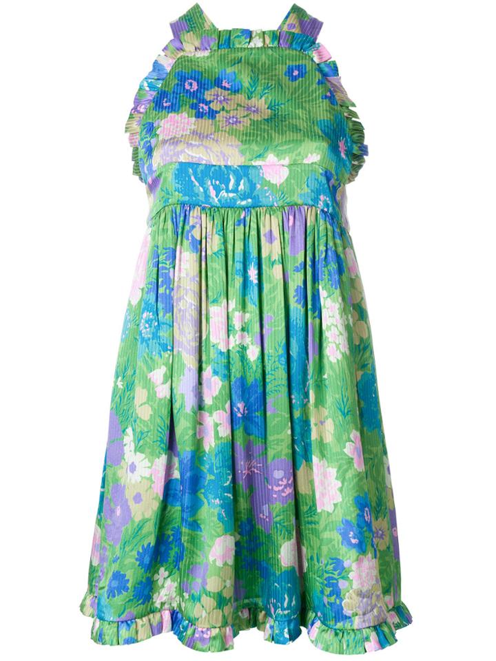 Balenciaga Baby Doll Frill Dress - Green