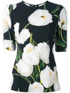 Dolce & Gabbana Tulip Print Top, Women's, Size: 42, Black, Viscose