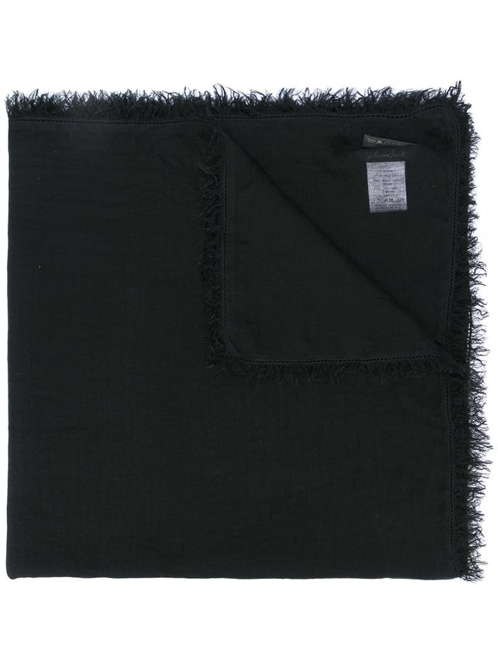Faliero Sarti - Frayed Edge Scarf - Women - Modal/cashmere - One Size, Black, Modal/cashmere