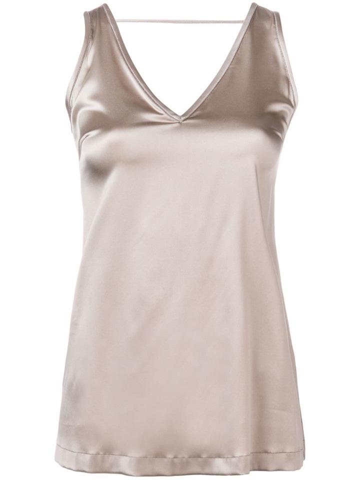 Brunello Cucinelli Micro-studded Silk Top - Neutrals