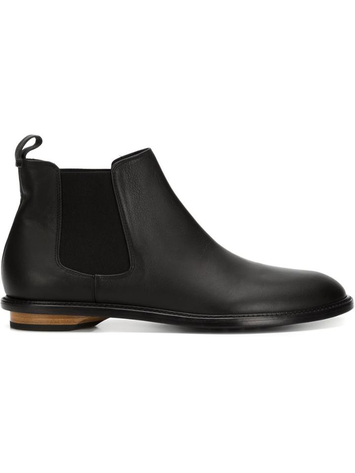 Valas Wood Heel Chelsea Boots - Black