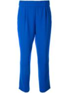 Boutique Moschino Cropped Trousers, Women's, Size: 44, Blue, Polyester/triacetate