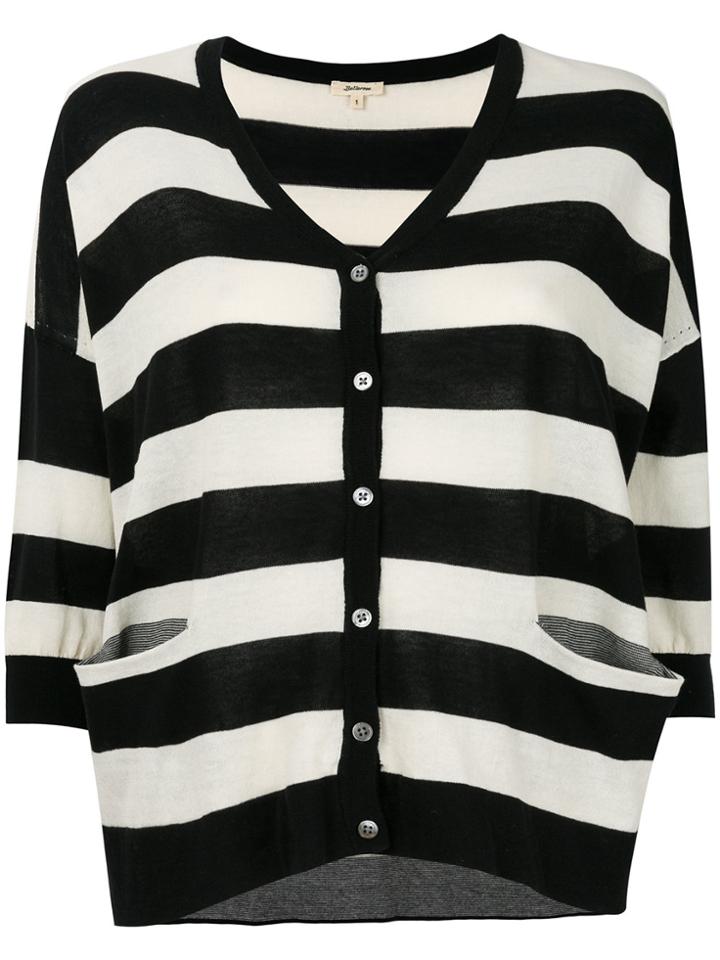 Bellerose Striped Fitted Cardigan - Black