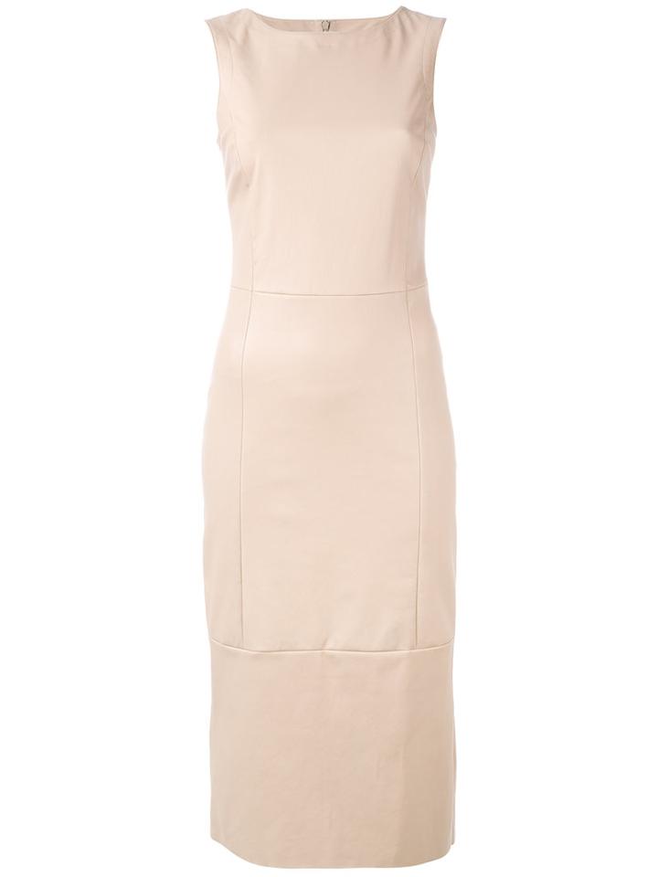 Drome Fitted Leather Dress, Women's, Size: Xs, Nude/neutrals, Lamb Skin