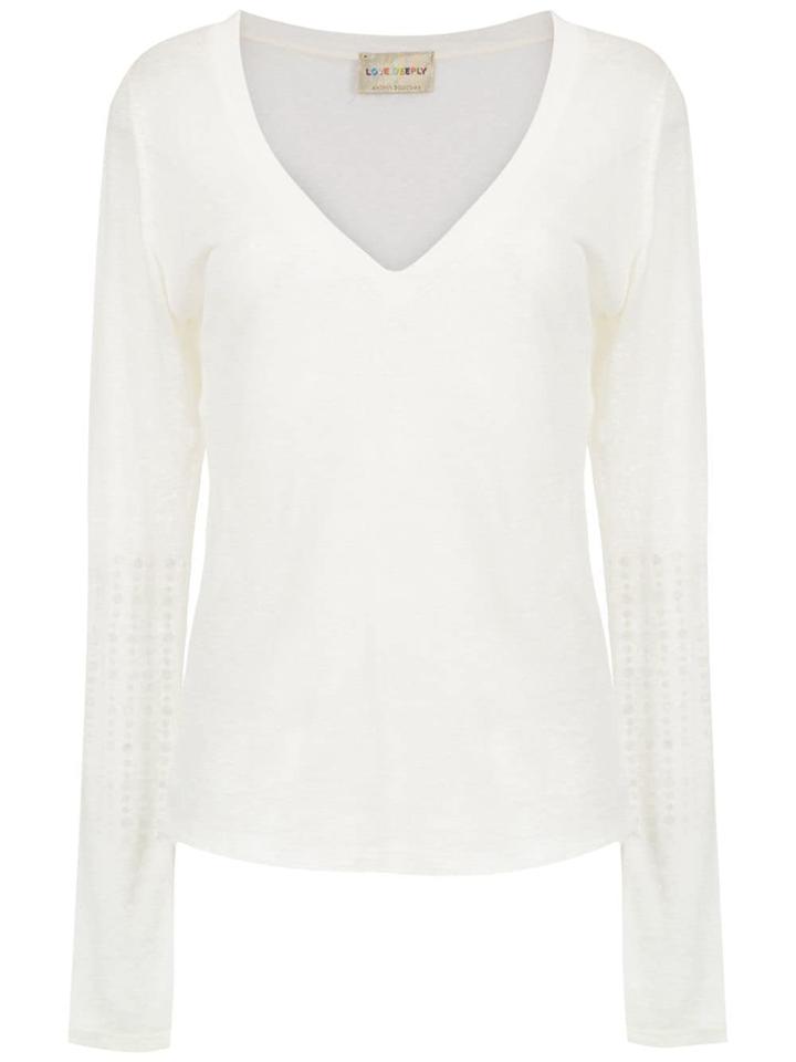 Andrea Bogosian Embellished Linen Top - White
