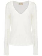 Andrea Bogosian Embellished Linen Top - White