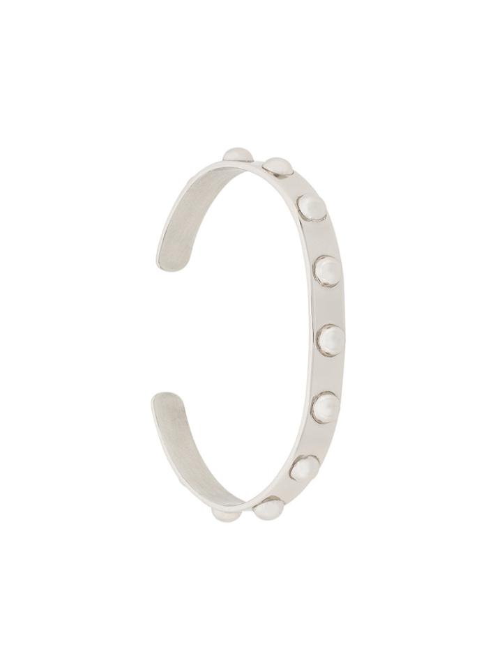 Federica Tosi Rounded Stud Embellished Thin Bracelet - Metallic