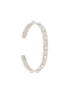 Federica Tosi Rounded Stud Embellished Thin Bracelet - Metallic