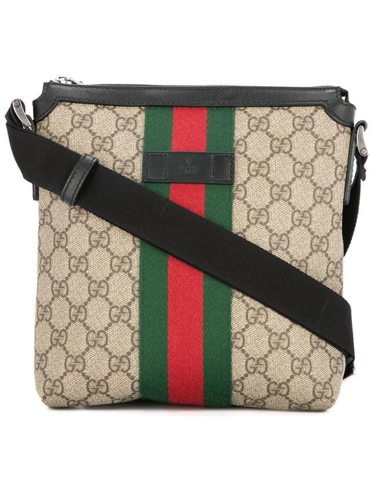 Gucci Pre-owned Gg Shelly Line Cross Body Shoulder Bag - Brown