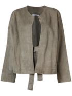 Vince Plain Jacket, Women's, Size: Small, Brown, Silk/lamb Skin