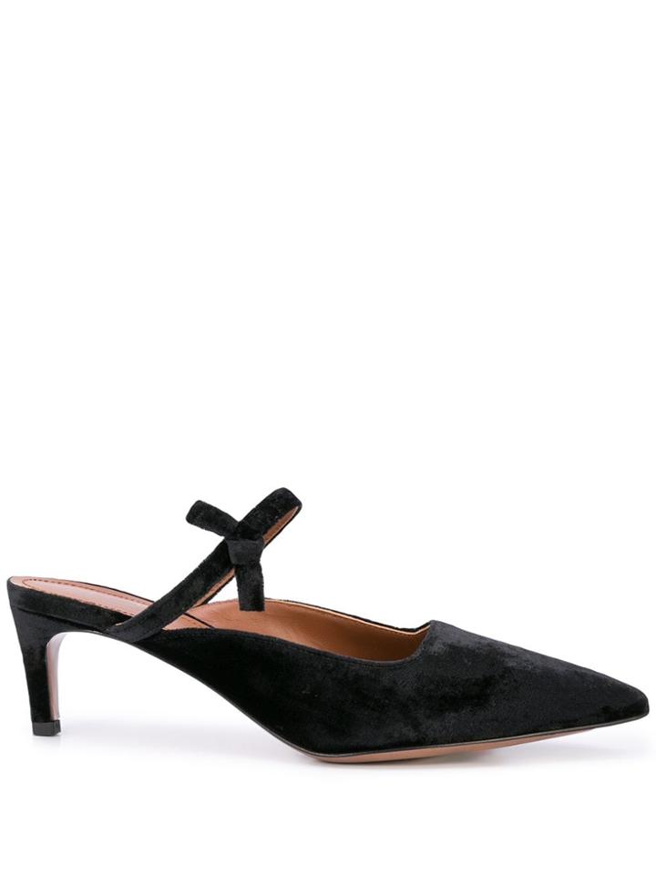 L'autre Chose Pointed Toe Sling Back Pumps - Black