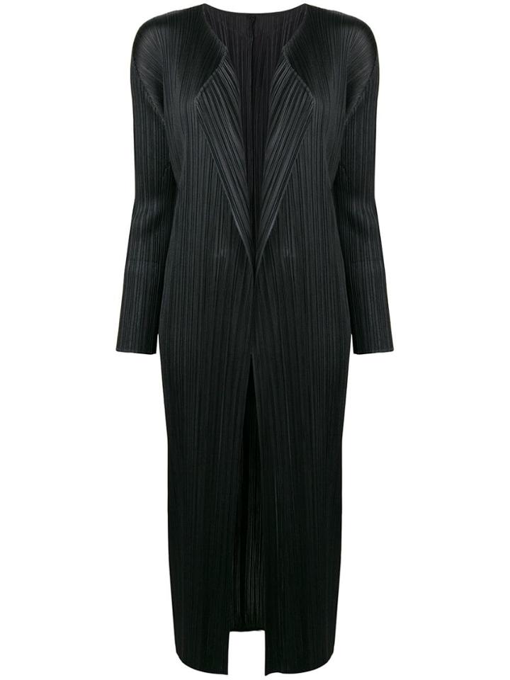 Pleats Please By Issey Miyake Pleats Please Long Coat - Black