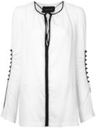 Kitx - Gathered Sleeves Blouse - Women - Silk - 8, White, Silk