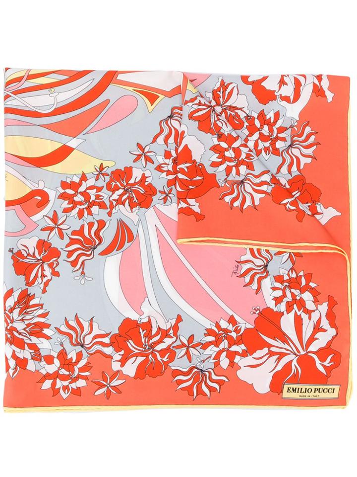 Emilio Pucci Square Printed Scarf - Orange