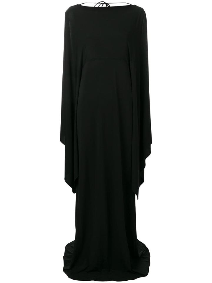 Alberta Ferretti Long Dress With Cape Sleeves - Black