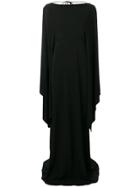 Alberta Ferretti Long Dress With Cape Sleeves - Black