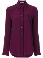 Prada Fitted Silk Shirt - Pink & Purple