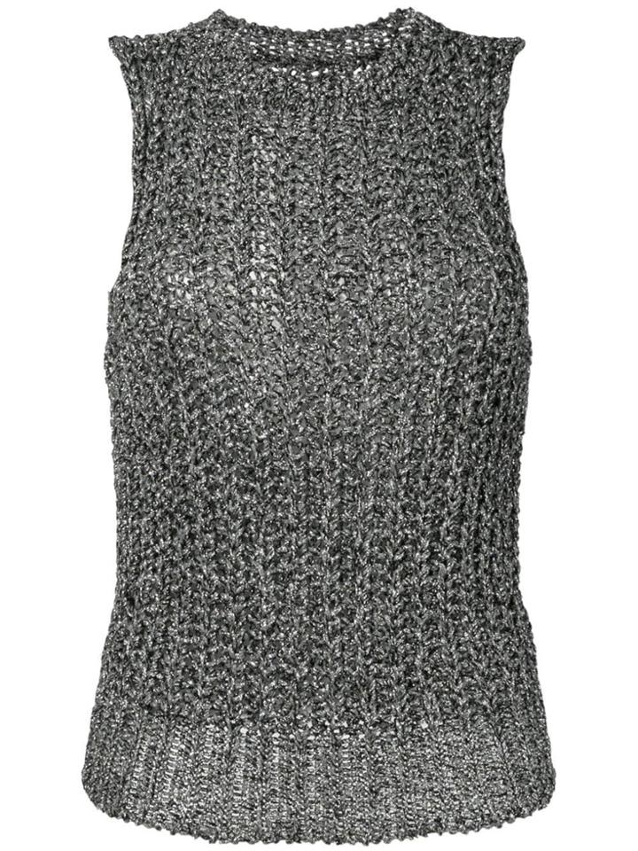 Isabel Marant Sleeveless Knitted Top - Silver
