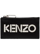 Kenzo Black And White Logo Leather Cardholder