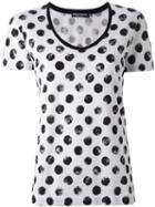 Dolce & Gabbana Large Polka Dot Print T-shirt, Women's, Size: 44, White, Cotton