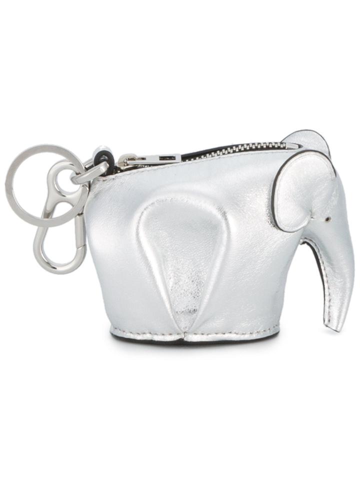 Loewe Silver Elephant Coin Purse Charm - Metallic