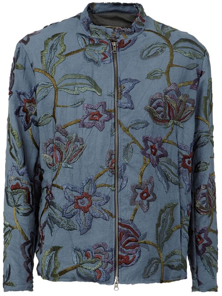 By Walid Floral Embroidered Zip Jacket