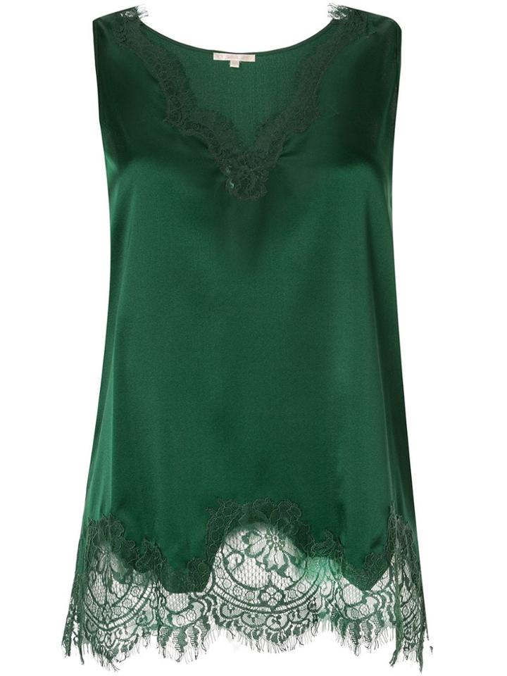 Gold Hawk Lace Detail Top - Green
