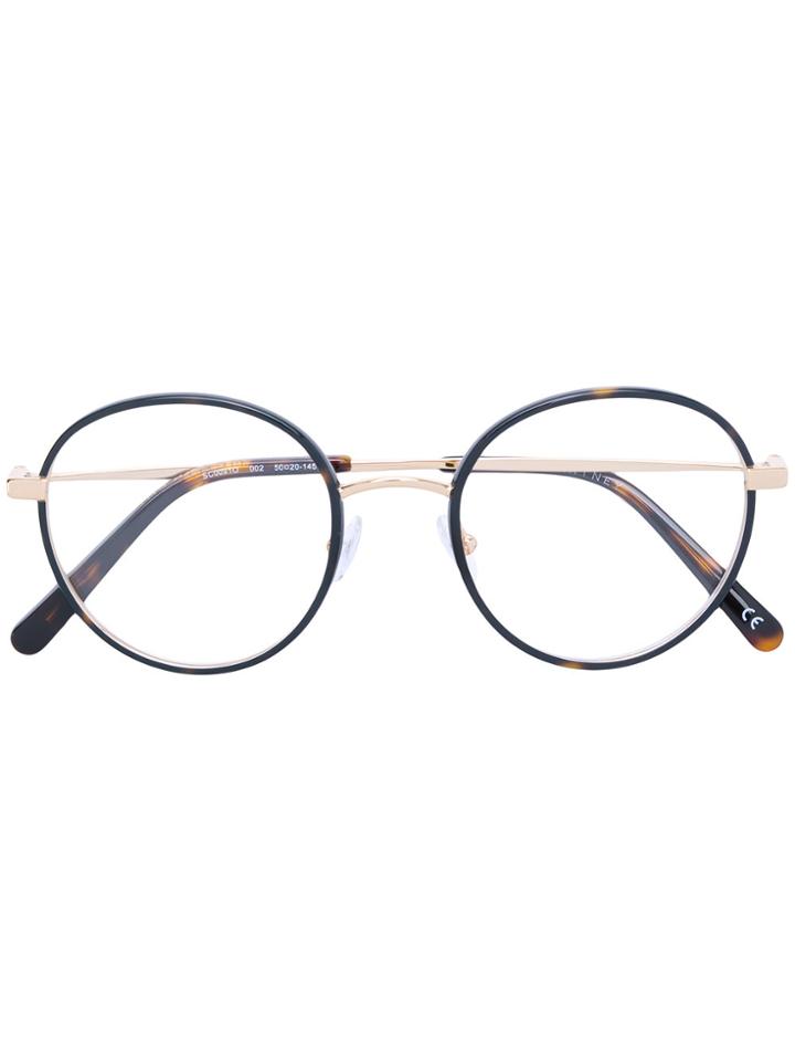 Stella Mccartney Eyewear Round Frame Thin Rim Glasses - Brown