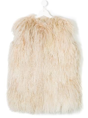 Numerootto Kids Shearling Gilet - Nude & Neutrals