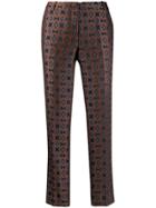 Kiltie Geometric-print Cropped Trousers - Brown