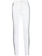 Gcds Logo Stripe Skinny Jeans - White