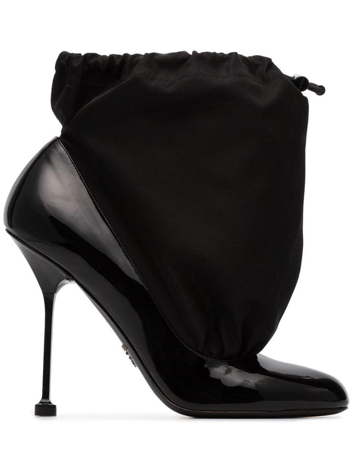 Prada Prada 110 Ptnt Drwstrng Bootie - Black