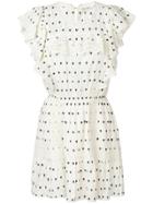 Love Shack Fancy Lace Trim Floral Mini Dress - White