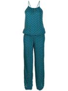 Fisico Geometric Print Jumpsuit - Blue