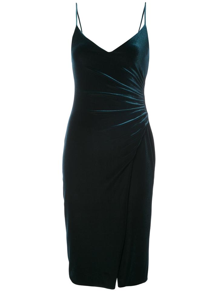 Black Halo Slit-detail Fitted Dress - Blue