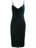 Black Halo Slit-detail Fitted Dress - Blue