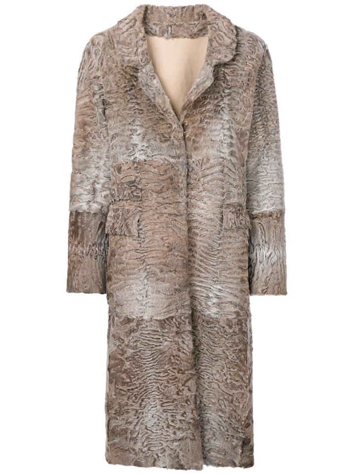 Liska Hyrmes Long Coat - Nude & Neutrals