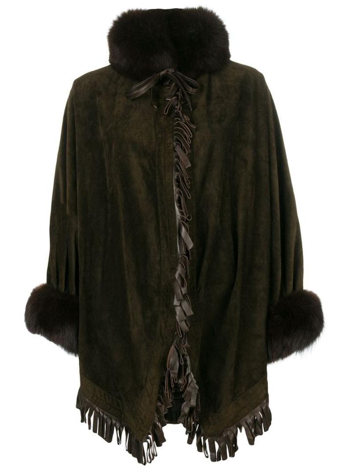 Christian Dior Pre-owned Oversized Fringe Coat - Brown