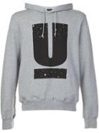 Undercover Logo Print Hoodie, Men's, Size: 3, Grey, Cotton