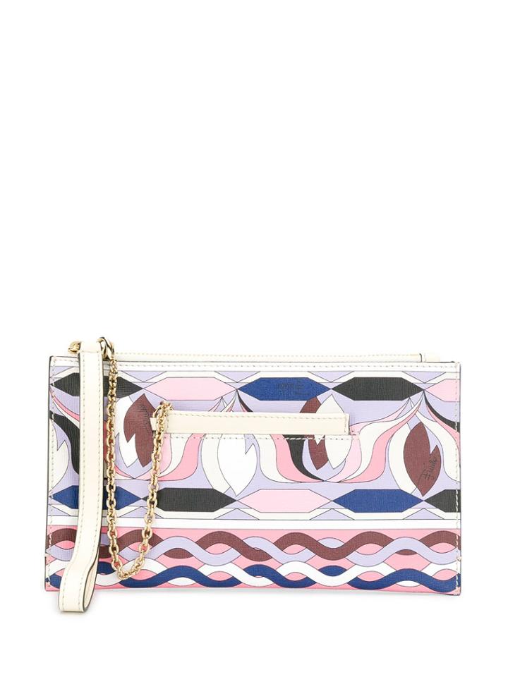 Emilio Pucci Abstract Print Clutch - Blue
