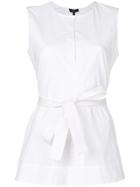 Theory Sleeveless Belted Top - White