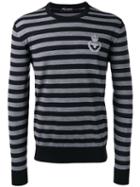 Dolce & Gabbana Striped Jumper, Men's, Size: 50, Black, Virgin Wool
