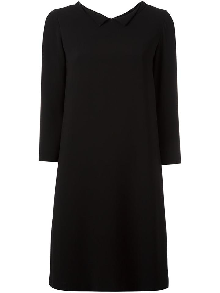 Aspesi Three-quarters Sleeve Dress, Women's, Size: 42, Black, Polyester/triacetate/viscose