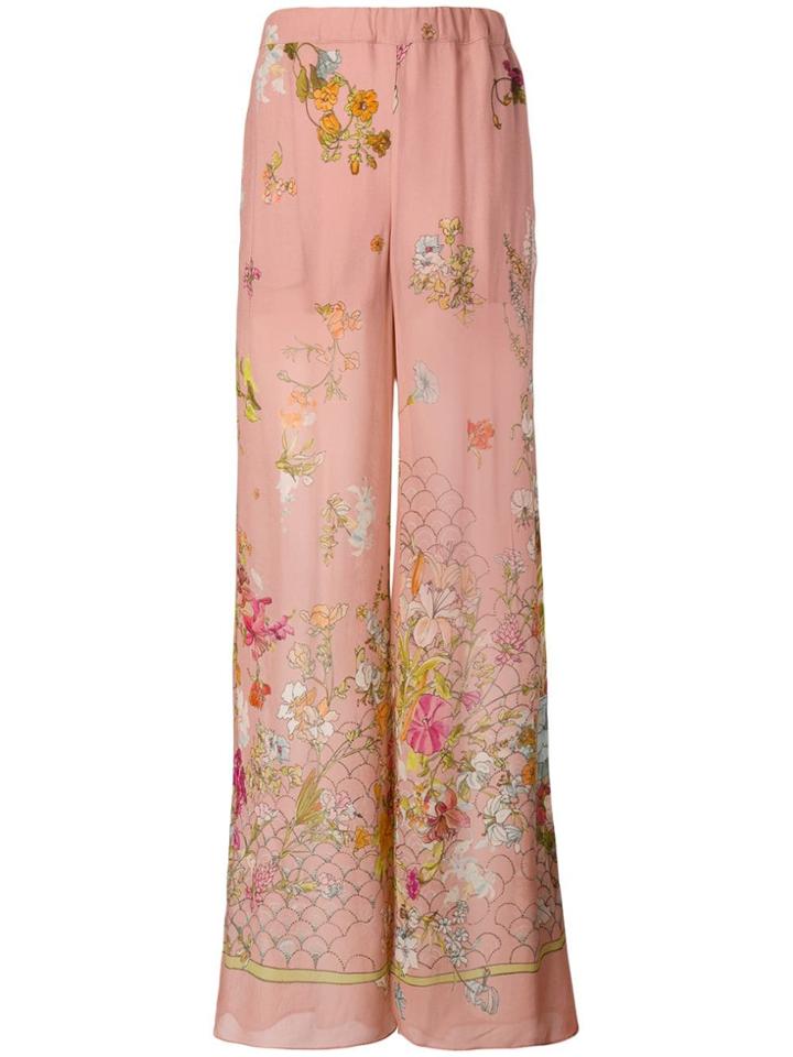 Semicouture Floral Palazzo Trousers - Pink