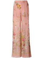 Semicouture Floral Palazzo Trousers - Pink