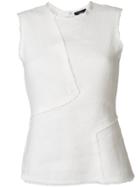 Theory Textured Frayed Tank - White